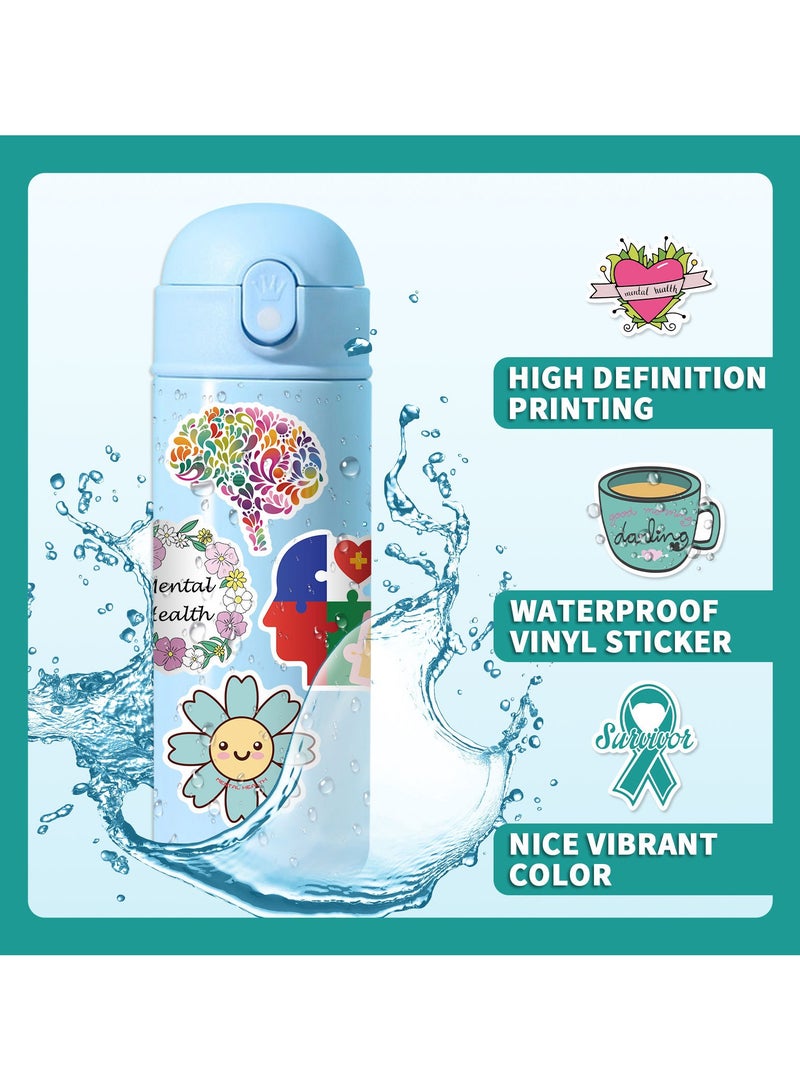 ORAINBOW Mental Health Stickers Mental Health Matters Stickers 50pcs Mental Health Decals Vinyl Waterproof Stickers for Water Bottle Laptop Phone Therapist Gifts Mental Health Items Bulk for Adult Teens Kids - Image 4