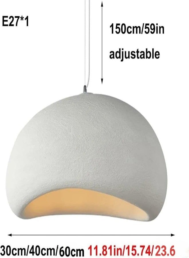 Glowave® Wabi Sabi 300mm White Resin Pendant Hanging Light Ceiling Lamp for Kitchen, Bedroom Hotels Cafes - Warm White (Round 300mm) - Image 3
