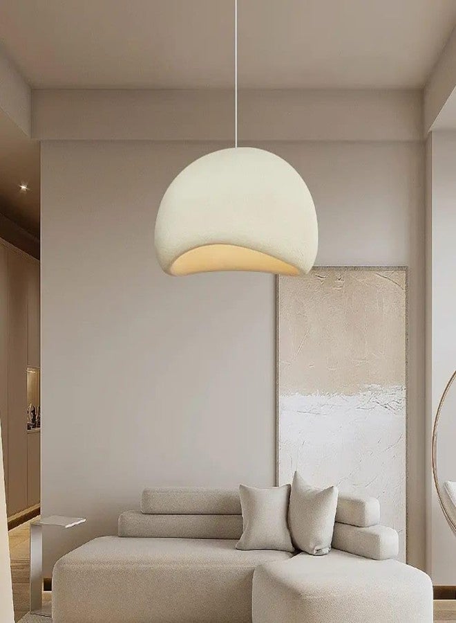 Glowave® Wabi Sabi 300mm White Resin Pendant Hanging Light Ceiling Lamp for Kitchen, Bedroom Hotels Cafes - Warm White (Round 300mm) - Image 1