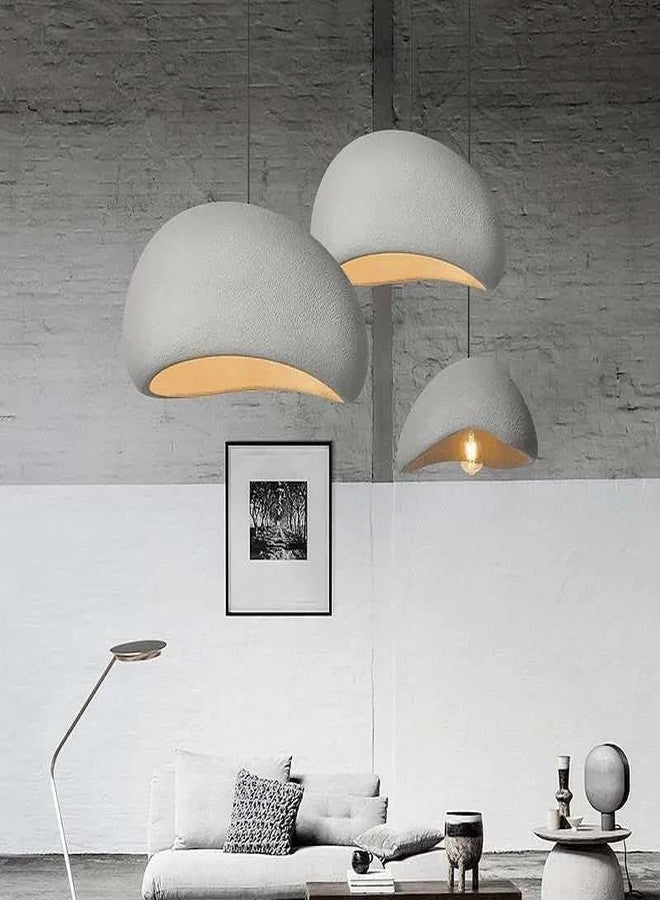 Glowave® Wabi Sabi 300mm White Resin Pendant Hanging Light Ceiling Lamp for Kitchen, Bedroom Hotels Cafes - Warm White (Round 300mm) - Image 2