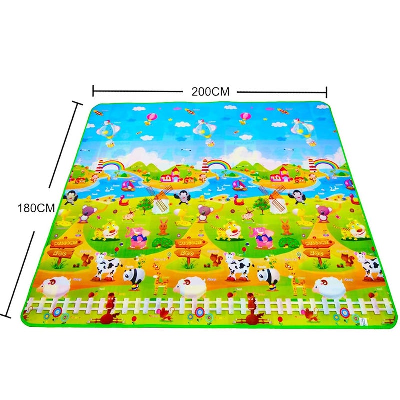 Baby Play Mat, Baby Crawling Mat, Reversible Foldable Crawling Mat Portable Baby Playpen with Mat for Outdoor for Infant - Image 4