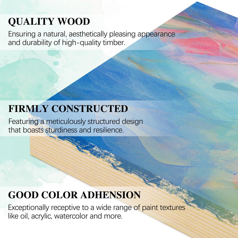 Aodaer 16 Pack Wood Panels 4 x 4 Inch Wooden Panels Canvas Unfinished Craft Wood Boards Panels for Art Crafts Acrylic and Oil Painting Pouring DIY Projects - Image 4