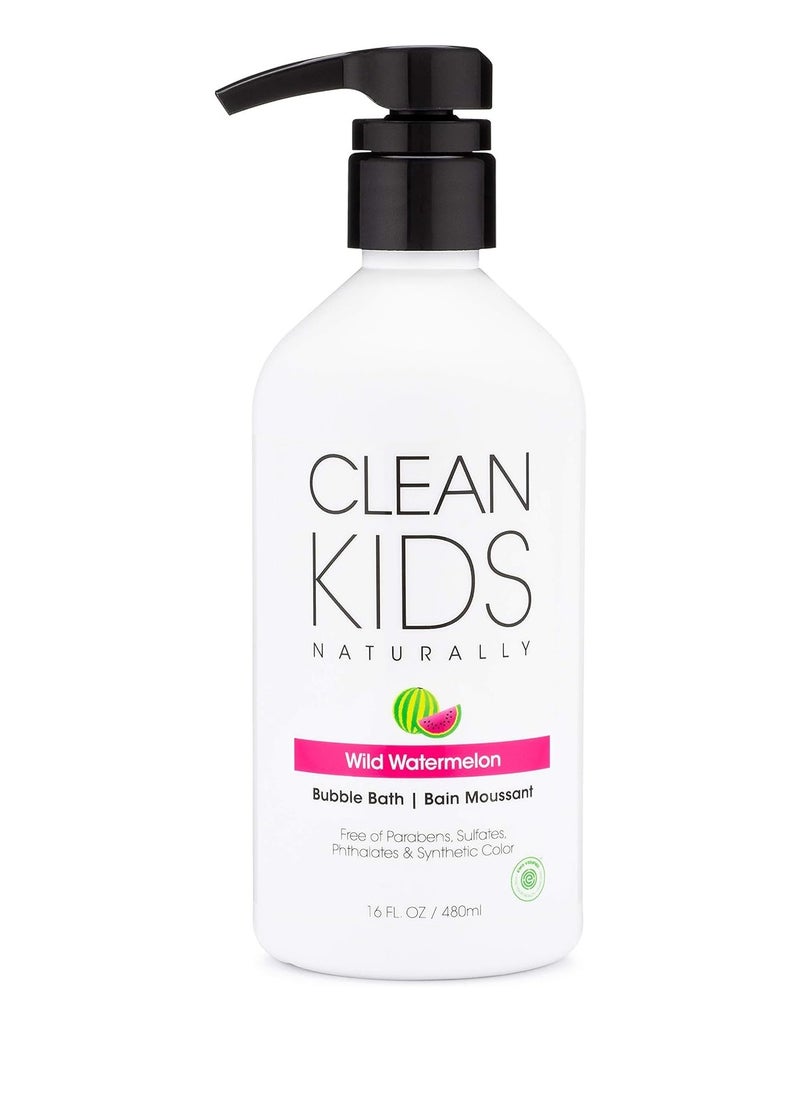 clean kids naturally - Clean Kids Naturally Wild Watermelon Bubble Bath, EWG Verified, 16oz - Image 1