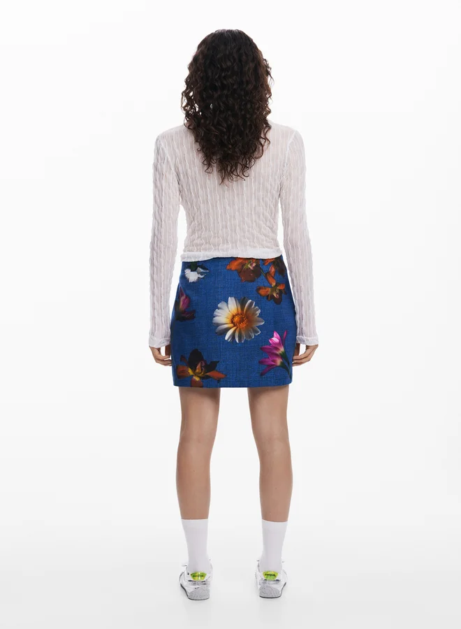 DESIGUAL Long Embroidered Skirt
