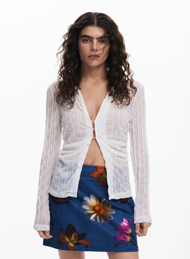 DESIGUAL Long Embroidered Skirt