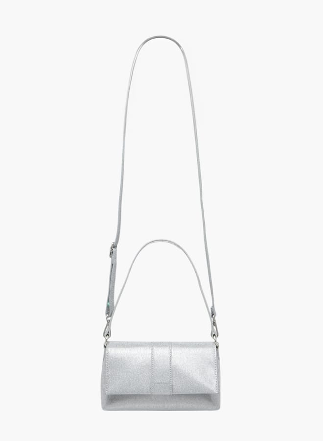 Flora Bella By Shoexpress Women Textured Shoulder Bag with Magnetic Button Closure  - Image 2