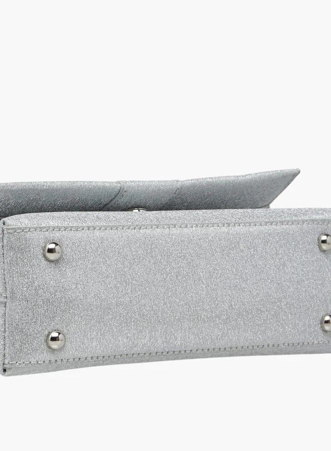 Flora Bella By Shoexpress Women Textured Shoulder Bag with Magnetic Button Closure