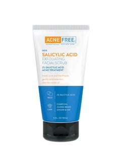 AcneFree Acne Free Salicylic Acid Exfoliating Face Scrub 2 BHA Blackhead Remover  Acne Treatment Deep Cleanse with Charcoal  Jojoba Beads Gentle Exfoliation with Ginger  Oats 5 Ounce 