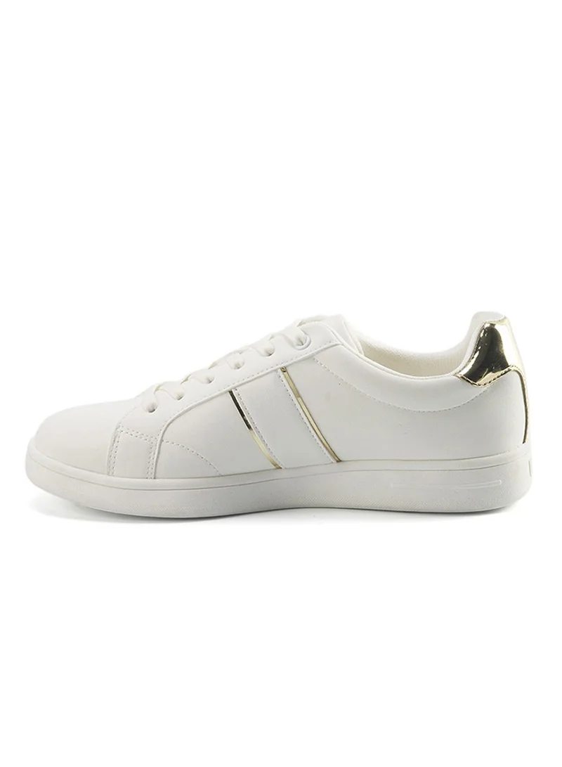 U.S. Polo Assn. Women's White Sneakers with Metallic Accents – Sleek Design for Modern Casual Style