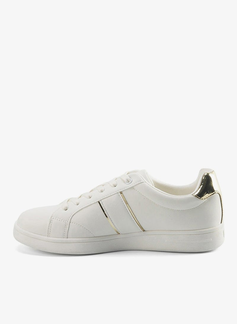 U.S. Polo Assn. Women's White Sneakers with Metallic Accents Shoes - Sleek Design Shoes for Modern Casual Style - Image 3