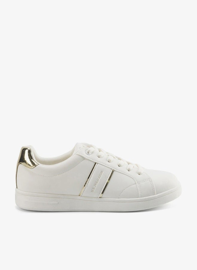 U.S. Polo Assn. Women's White Sneakers with Metallic Accents Shoes - Sleek Design Shoes for Modern Casual Style - Image 1