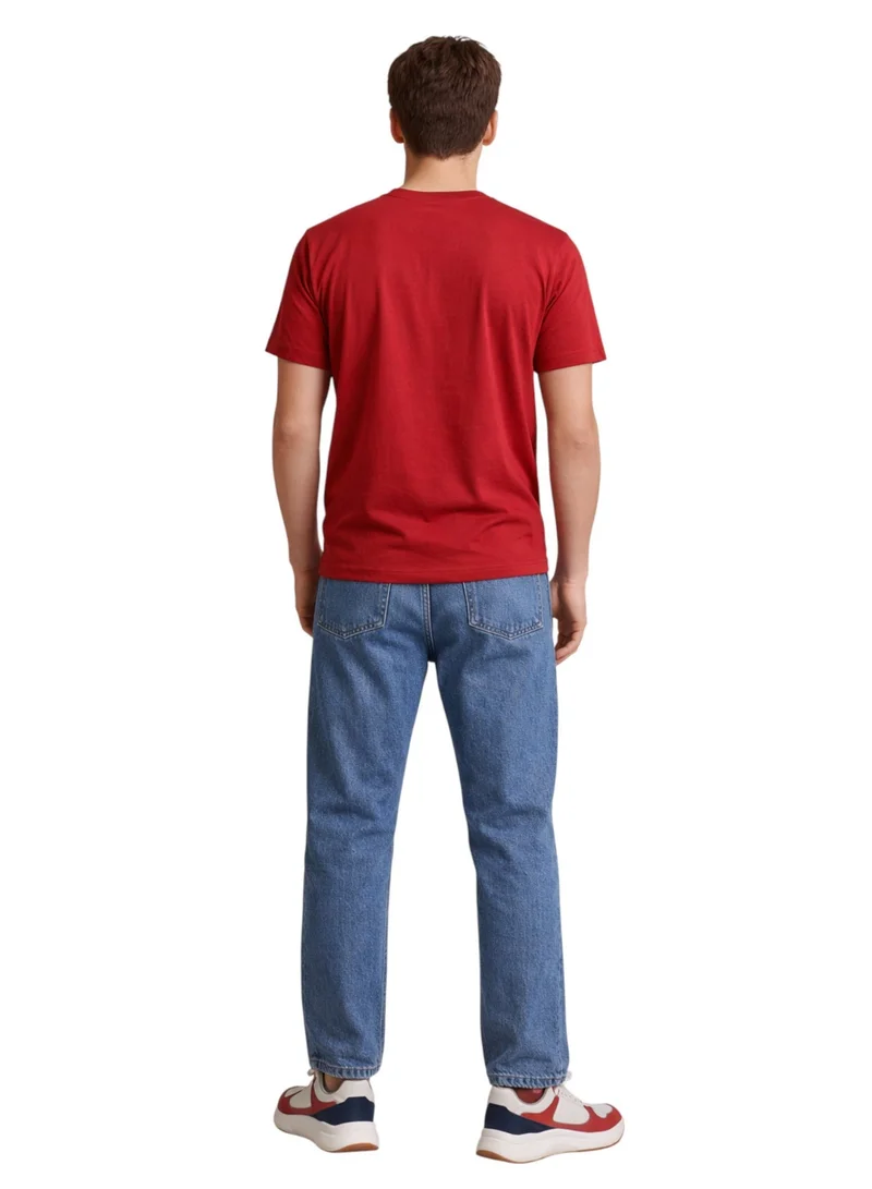 لعب البولو Mens Graphic T-shirt -RED