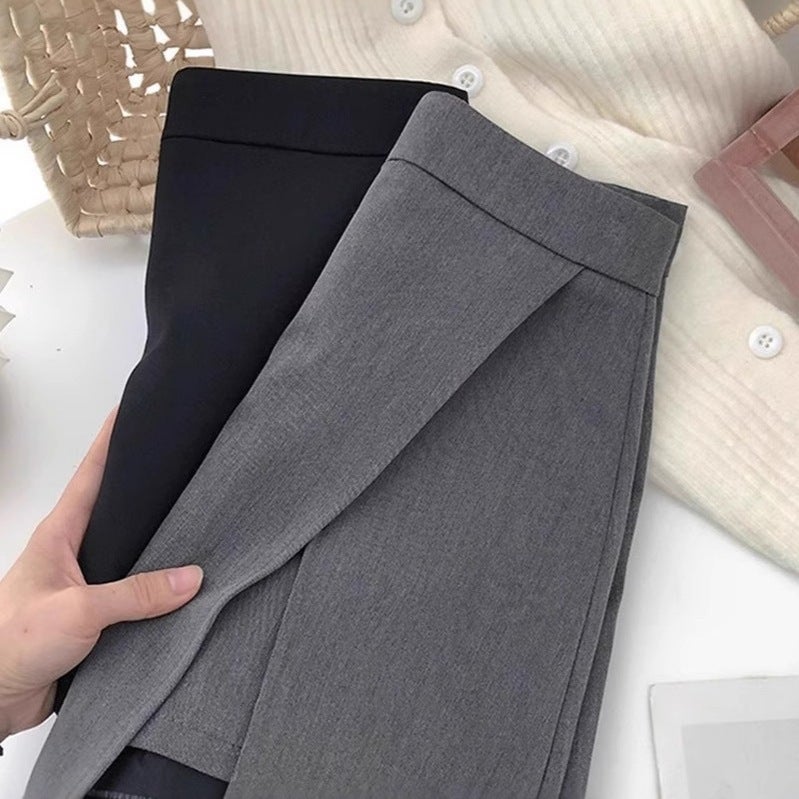 Women's High-Waist A-Line Short Skirt with Zipper, Solid Color Polyester - Image 3