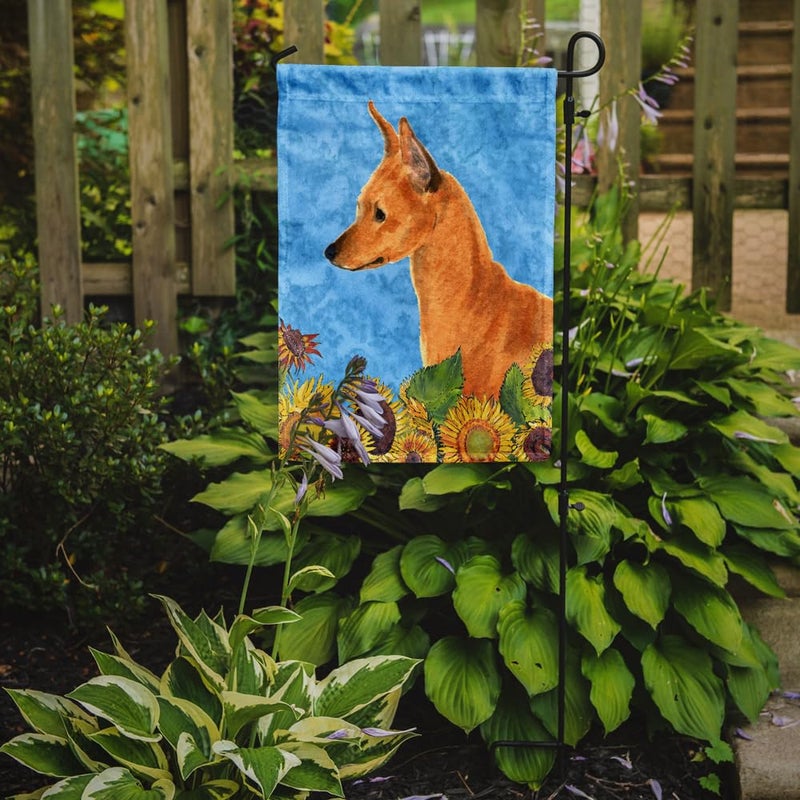 Caroline's Treasures SS4235GF Min Pin in Summer Flowers Garden Flag Mailbox Flag Decorative Yard Flag Banner Outside Patio Artwork Yard Flower Beds  Garden Size  Multicolor - Image 2