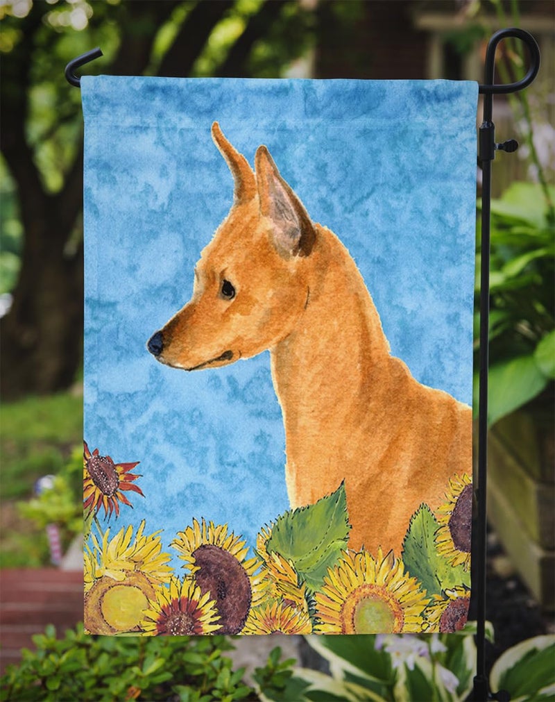 Caroline's Treasures SS4235GF Min Pin in Summer Flowers Garden Flag Mailbox Flag Decorative Yard Flag Banner Outside Patio Artwork Yard Flower Beds  Garden Size  Multicolor - Image 3