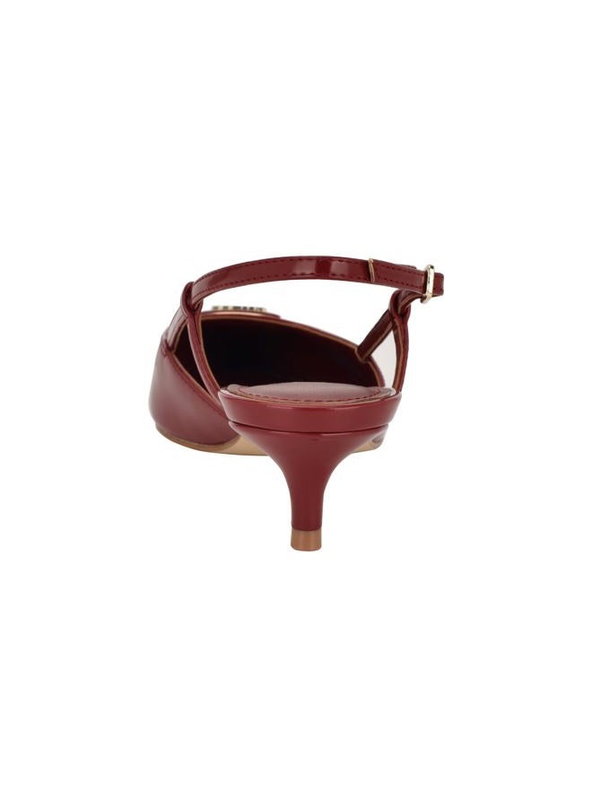 GUESS حذاء جيسون النسائي بكعب صغير، أحمر داكن 600، 37.5 EU - Image 3