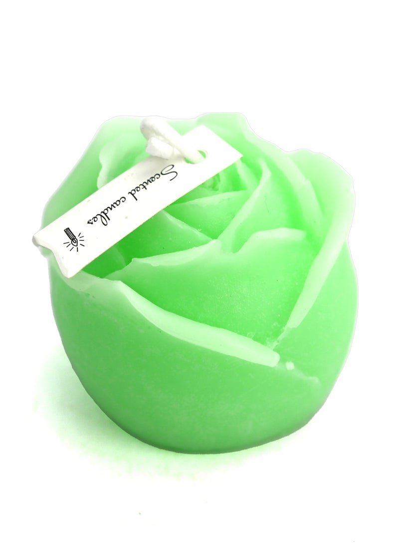 Aroma Candle For Home Decoration, Green Flower Shaped Scented Candle For Heart'S Day’S Day Decor, Refreshing Room Décor Candle