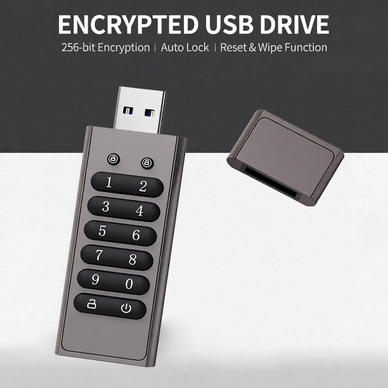 ذاكرة فلاش محمية بكلمة مرور: أداة تخزين USB 3.0 بسعة 32 جيجابايت - تصميم أكثر أمانًا مع وظائف إعادة تعيين ومسح وتأمين تلقائي لحماية البيانات - Image 4