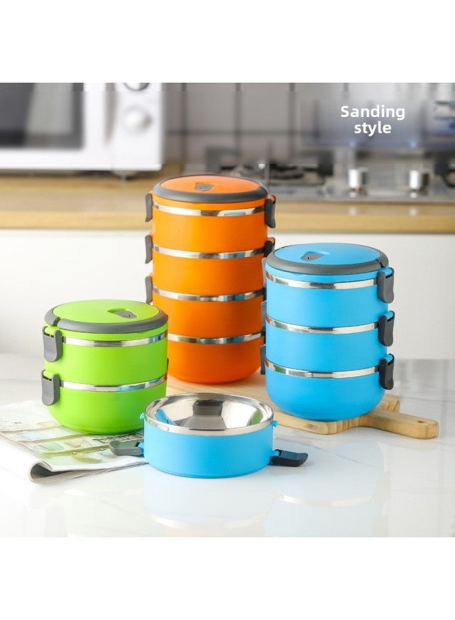 Student Stainless Steel Lunch Box Round Lunch Box Nordic Insulated Lunch Box Gift Multi-Layer Printed Logo Activity Push-Specifications:Four Floors-Color:18cm Candy Color Large Size - Image 3