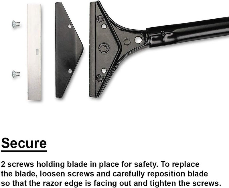 WEUPE Razor Blade Scraper, 4-inch Heavy Duty Long-Handle Scraper for Wallpaper, Paint, Floor, Tile and Windows, Rubber Grip, Made in USA - Image 4