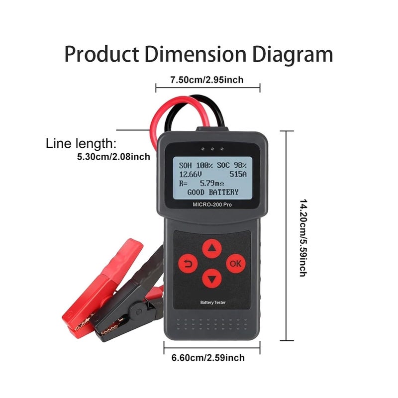Automotive Inspect Tools MC200 PRO CAR Motorcycle Battery Internal Resistance Life Analysis Start Stop Battery Tester(Conversion line) - Image 3