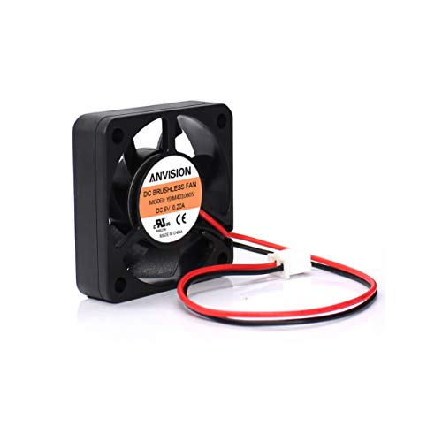 ANVISION 2-Pack 40mm x 10mm DC 5V Brushless Cooling Fan, Dual Ball Bearing, 2-Pin - Image 2
