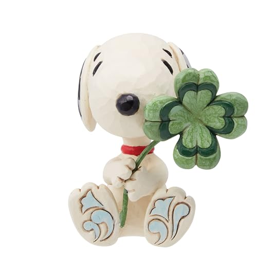 Enesco Peanuts by Jim Shore Snoopy with FourLeaf Clover Miniature Figurine 2625 Inch Multicolor - Image 1