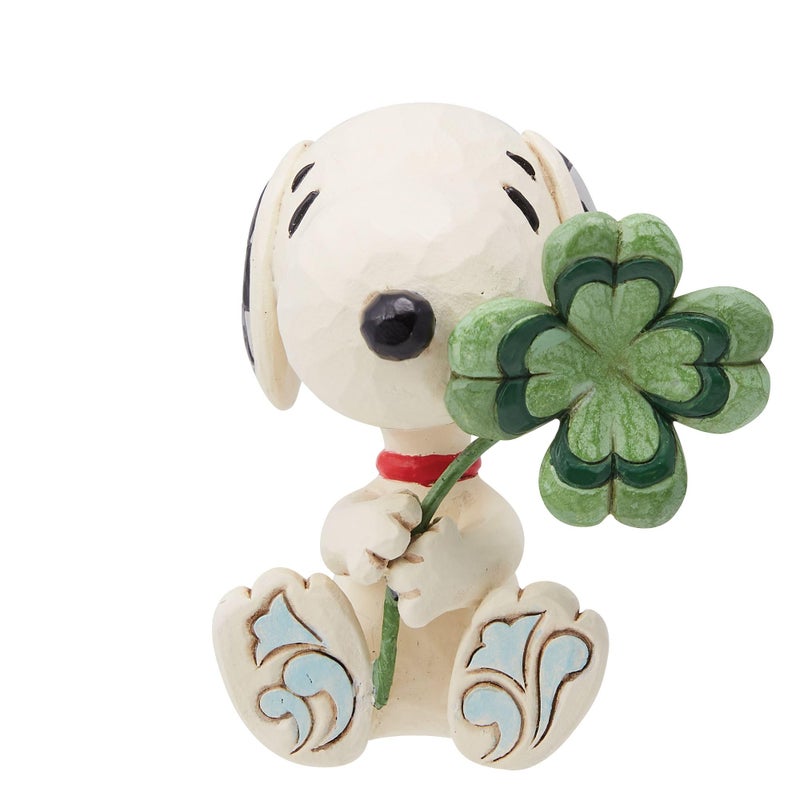 Enesco Peanuts by Jim Shore Snoopy with FourLeaf Clover Miniature Figurine 2625 Inch Multicolor - Image 2