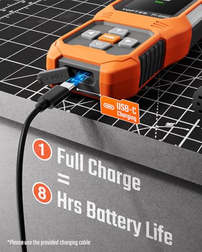 TopTes PT-830S Rechargeable Gas Leak Detector with 14.5 Inch Flexible Probe, Range 0-10000 ppm, TFT Color Display & 3 Types Alarm, Natural Gas Leak Detector for Propane, Methane for Home or Industrial - Image 4