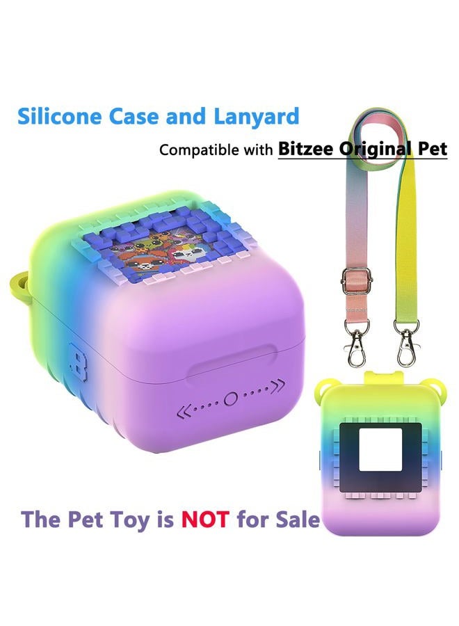 JCHPINE Silicone Cover Case for Bitzee Interactive Digital Pet and Case, Protective Skin Sleeve for Bitzee Virtual Electronic Pets Accessories (for Original 15 Animals) (Rainbow) - Image 2