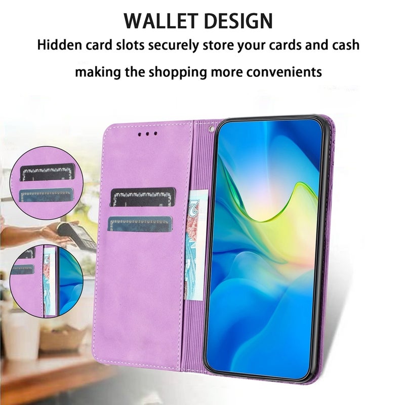 HuHa Protective Cover For Xiaomi Redmi Note 13 Pro 4G Retro Elephant Embossed Leather Phone Case(Purple) - Image 3