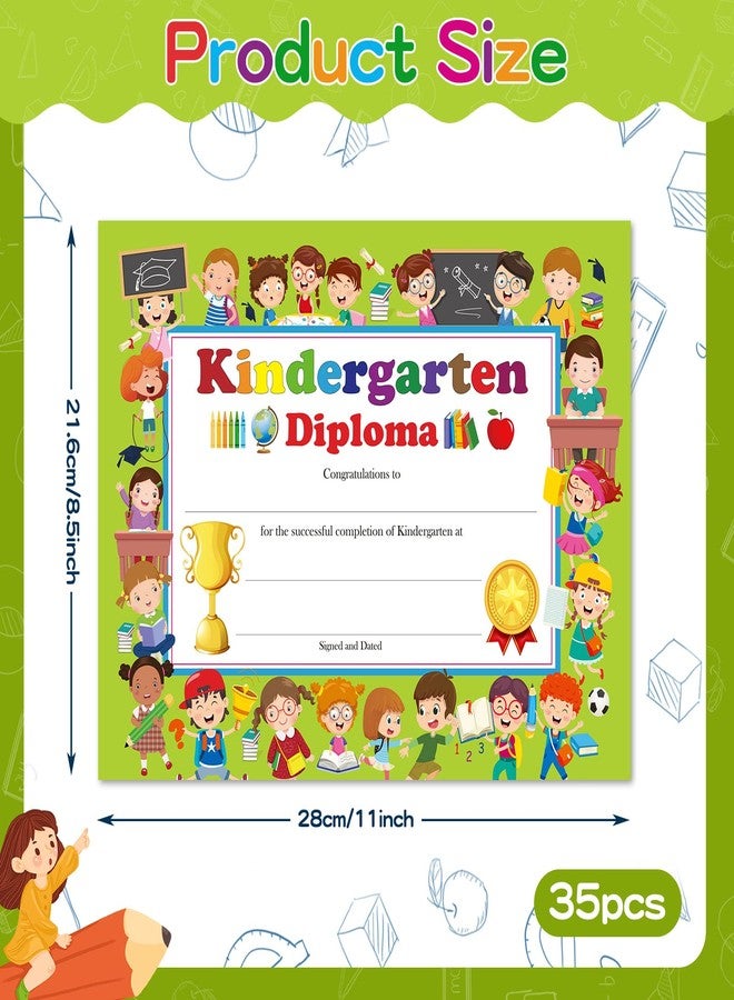 Yisong 35 Pieces Kindergarten Diploma Colorful Kindergarten Graduation Award Certificate Preschool 2026 Classroom Activities Certificate for Kids Students Teachers, 8.5 x 11 in(Vivid Style) - Image 2