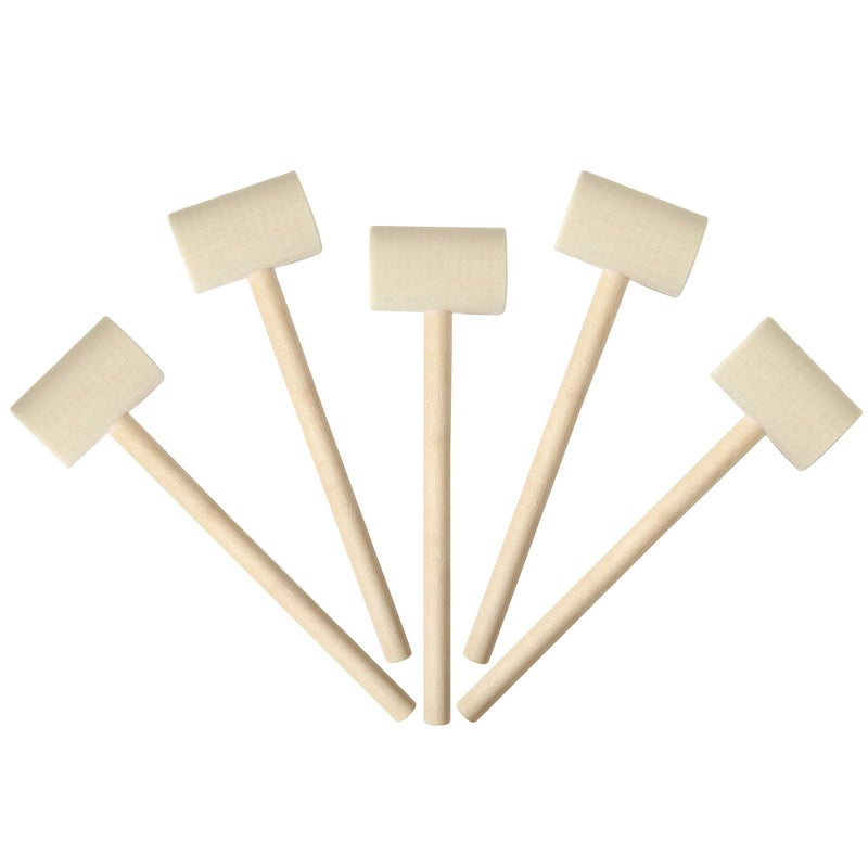 Mihey 36 Pcs Wooden Hammers for Chocolate  Wood Mallets for Breakable Heart  Small Kids Mallets Crab Hammers - Image 1