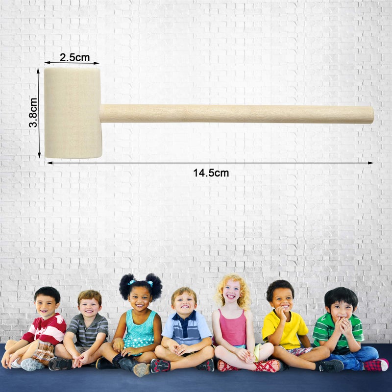 Mihey 36 Pcs Wooden Hammers for Chocolate  Wood Mallets for Breakable Heart  Small Kids Mallets Crab Hammers - Image 2