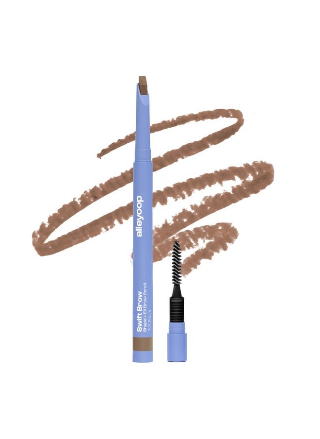 ALLEYOOP ALLEYOOP Swift Brow All-In-One Brow Definition with Built-In Sharpener & Spoolie Brush - Soft Brown - Water & Smudge-Resistant Eyebrow Definer Pencil with Natural Matte Finish - Vegan & Cruelty-Free  - Image 1