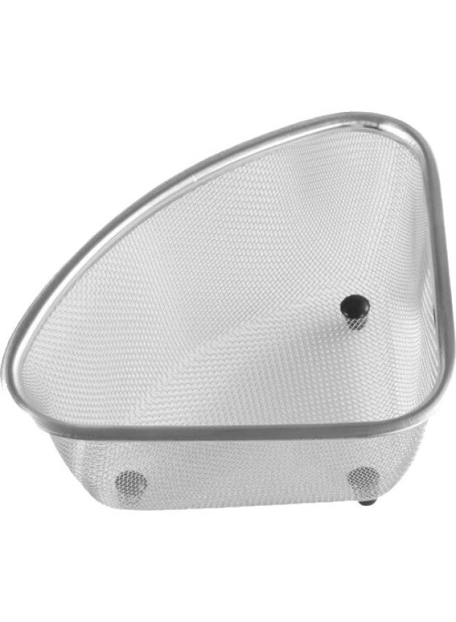 All-round Quanshi Stainless Steel Sink Strainer, Triangular Draining Net, Draining Rack, Leftover Food Organizer, Kitchen Storage Rack, Storage Cloth Rack - Image 2