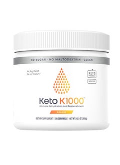 Keto K1000 Electrolyte Powder | Orange | Hydration Supplement Drink Mix | Boost Energy & Beat Leg Cramps | No Sugar, No Maltodextrin | 50 Servings
