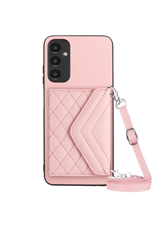 إيروريكس جراب لهاتف Samsung Galaxy A24 4G بتصميم معيني وحقيبة بطاقات مزودة بتقنية RFID مع حبل طويل - Image 1