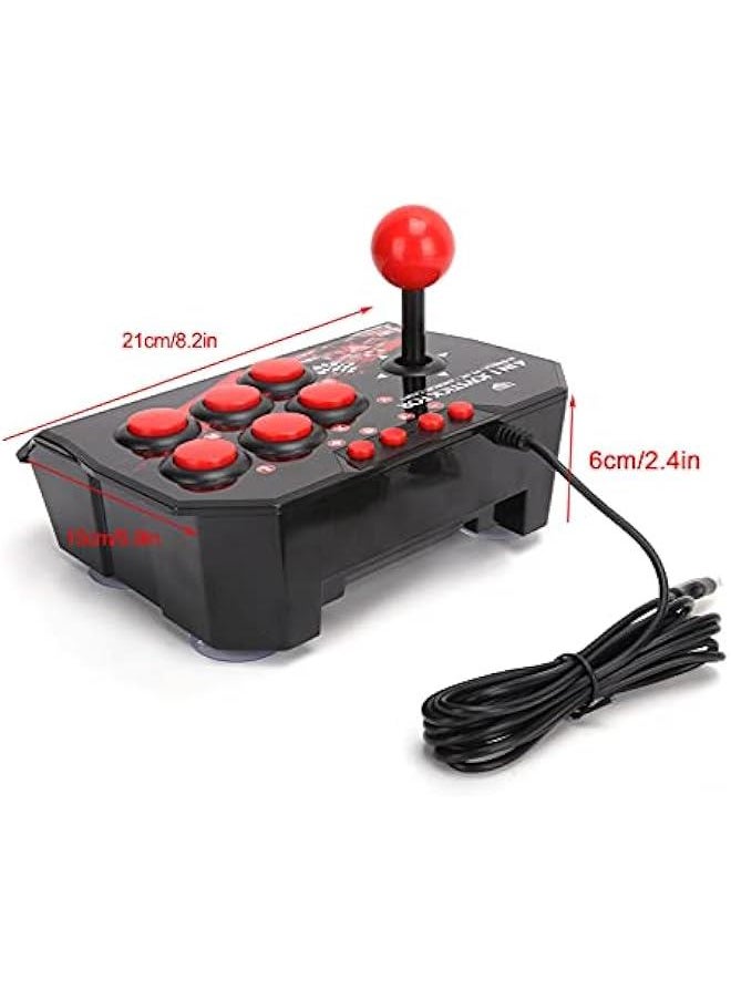 Generic - Arcade Fight Stick, 4 in 1 Wired Arcade Joystick Arcade Games Controller with Turbo Functions, Suitable for Switch/PC/PS3/Android Games - Image 1