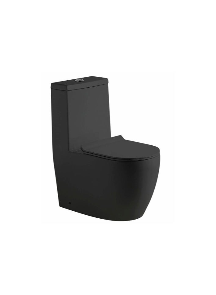 SONET 1061-Matt Black SINGLE PIECE WC S-TRAP - Image 1