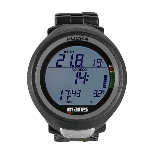 Mares Puck 4 Wrist Dive Computer | Entry-Level Watch-Style One Button Control Underwater Scuba Diving Computer, Black/Black - Image 2