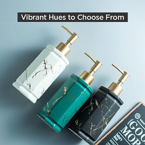 UMAI Ceramic Soap Dispenser for Bathroom (350ML) Soap Dispenser for Kitchen | Liquid Soap Dispenser | Soap Dispenser for Wash Basin Scratch Proof Smooth Pump for Bathroom Decor | Handwash Dispenser - Image 5