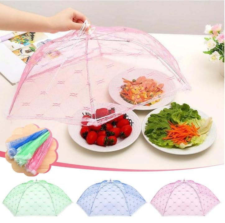 TONSYL Net Food Covers Umbrella Design Food Net Pop-Up Mosquito Protection Mesh Screen, Reusable and Collapsible, Anti-dust Heat Preservation Anti Fly Mosquito for Kitchen Travel - Image 5