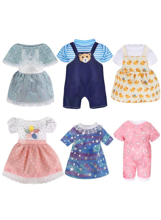 Digabi Girl Doll Clothes And Accessories Gift 8 Pcs Alivebaby Doll Clothes Dress Outfits For 12 Inch Dolls 6 Complete Sets Clothing Of Dresses Cloak Onesies Pajamas  - Image 1