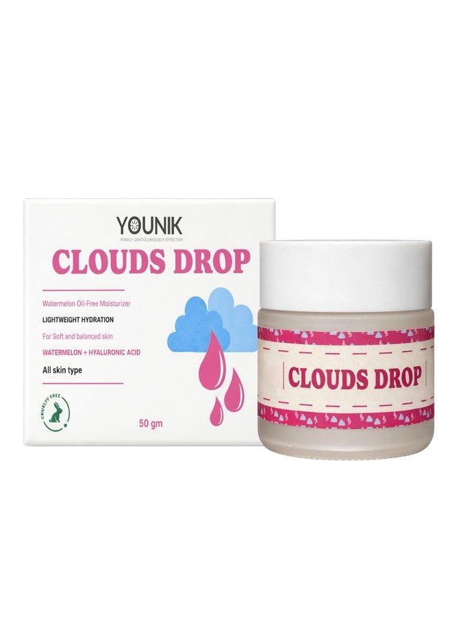 Younik Clouds Drop Watermelon Extract + Hyaluronic Acid Oil-Free Moisturizer for Face | Lightweight Hydrating Gel Cream for Soft, Fresh & Glowing Skin | Daily Moisturizer for Men & Women - Image 1