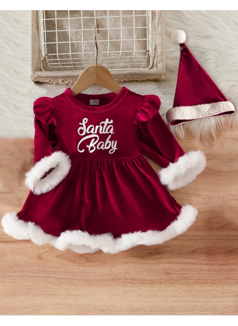 Toddler Baby Girl Christmas Dress Santa Claus Red Velvet Long Sleeve Princess Tulle Dress Party Dress with Headband Outfits - pzsku/Z52E6F6D3E515E612ABFAZ/45/_/1732601944/f71cfb4d-64f3-4083-b6ae-01dadadba25a