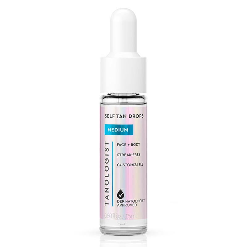 Tanologist Medium Self Tan Drops StreakFree Body  Face Tanning Drops For Moisturizer  Lotion Natural Bronzing Face Tanner Skincare Ingredients 050 fl oz15ml Bottle