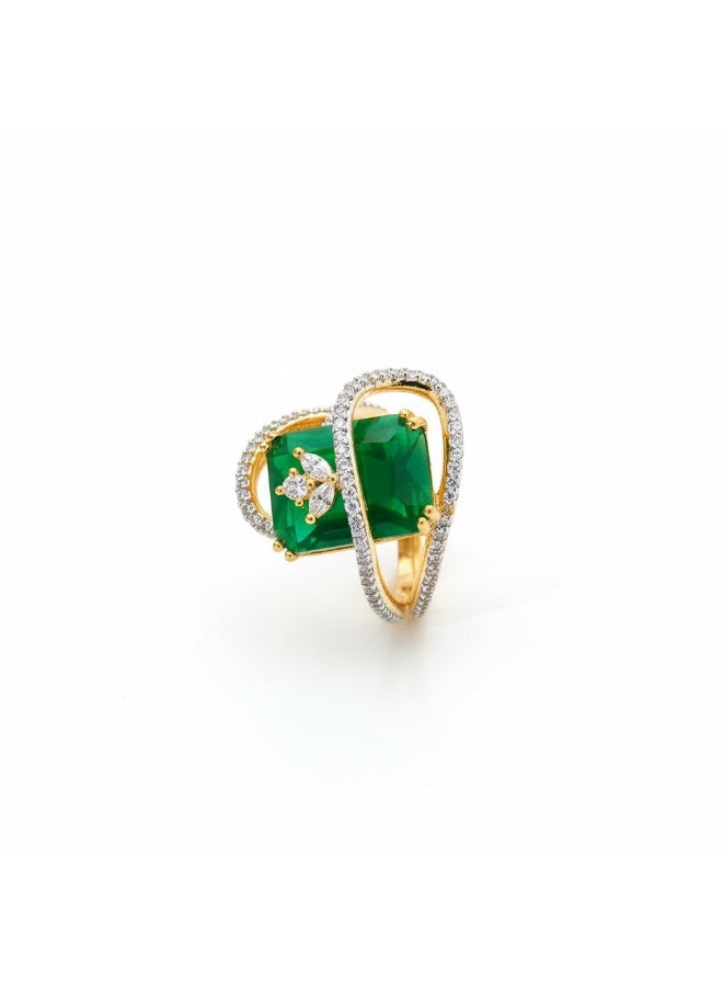 Pretty Precious CZ Adjustable Ring for Women & Girls – Elegant American Diamond Finger Ring, Rhodium or Gold Plated, Comfortable Open Design-Multi - Image 4