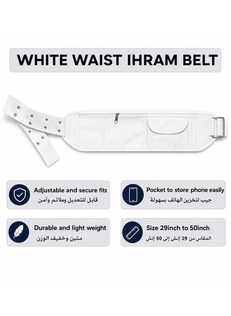 طقم مناشف إحرام من قطعتين، مقاس 110×210 سم - أبيض ناعم، ملابس الحج والعمرة - Image 2