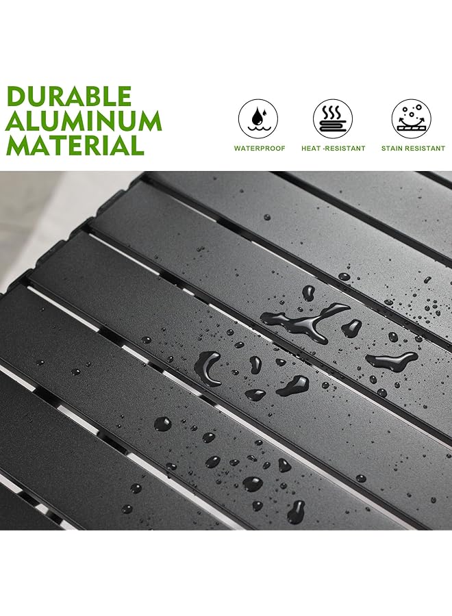 SKY-TOUCH Outdoor Camping Table Picnic Table Lightweight Folding Picnic Table with Metal Table Top and Carry Bag Easy to Carry for Outdoor Picnic Cooking Beach Hiking Fishing 95×57×50cm Black - Image 4